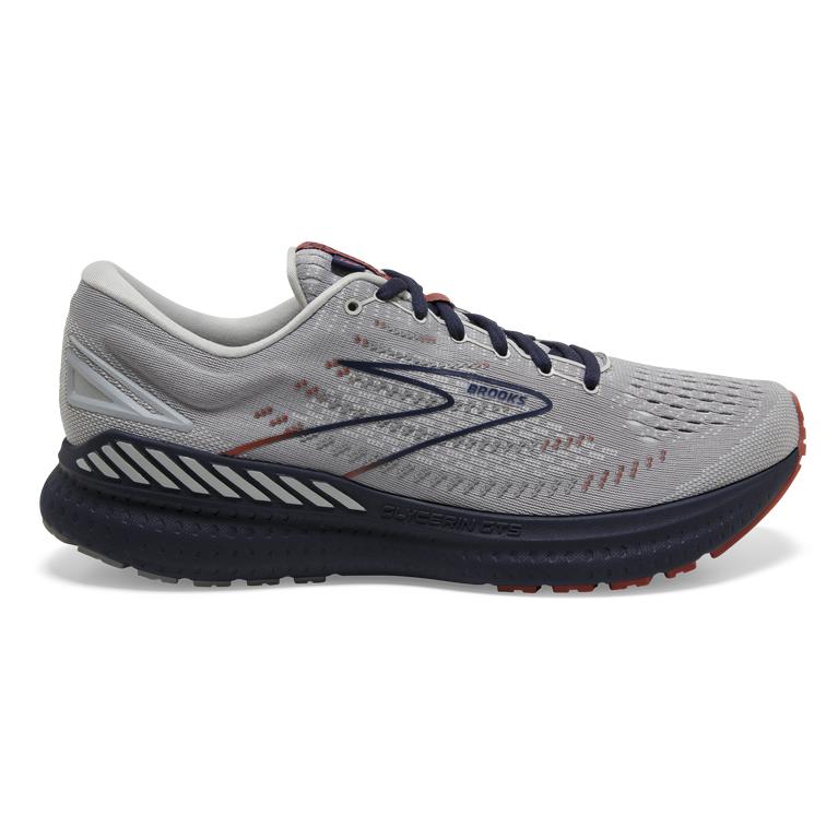 Brooks Mens Glycerin Gts 19 Max Cushion Road Running Shoes - Grey/Alloy/Peacoat (675213-RMP)